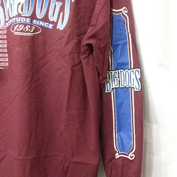 Big Dogs Attitude XL Long Sleeve Cranberry NWT - Picture 5 of 8